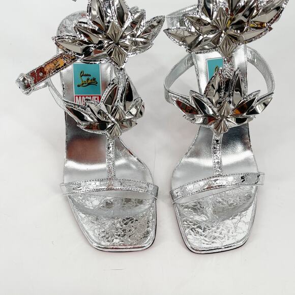 Christian Louboutin Marvel Sea Warrior Silver Gladiator Metallic Sandals EU 38.5 - Picture 5 of 12
